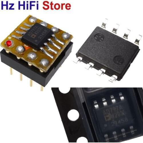 1PCS New HiFi AD797*2 SOP8 To DIP8 Dual Channel Op Amp USA ADI Original Taiwan AD797A Ultralow Distortion Ultralow Noise Op Amp
