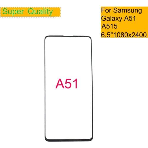 10Pcs/lot For Samsung Galaxy A51 Touch Screen Front Glass Panel LCD Outer Display Lens A51 A515 With OCA Front Glass Replace