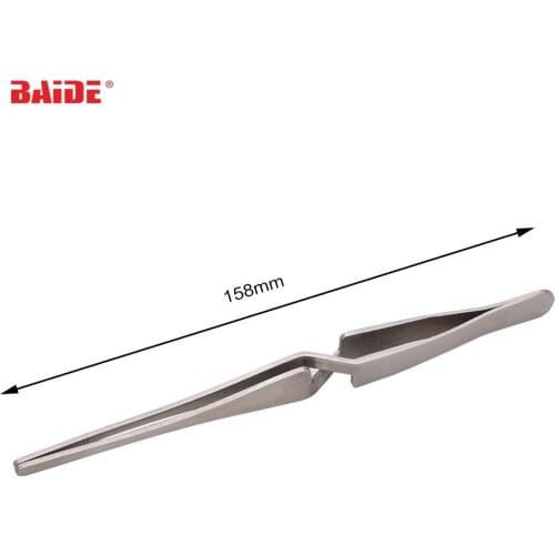 158mm Reverse Action Tweezer Cross Lock Stainless Steel Maintenance Tools Non-slip Tweezers Round Head HRC30 Factory 400pcs/lot