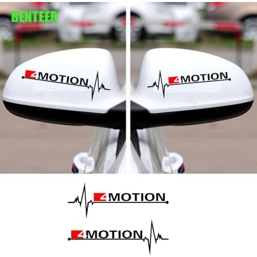 2pcs 4MOTION Car Rearview Mirror Sticker For Volkswagen T-ROC TAYRON Teramont GOLFR Touran PASSAT Toureg PHIDEON Multivan Carave