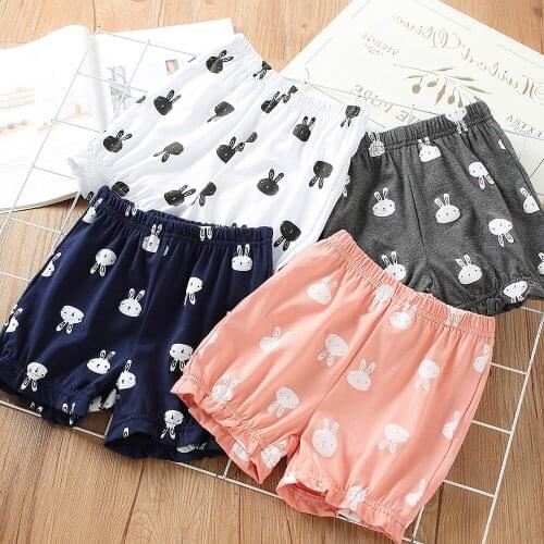 2021 Summer Casual 2 3 4-10 Years Old Children Kids Korean Style Fashion Cotton Print Lantern Sports Beach Shorts For Girl Baby