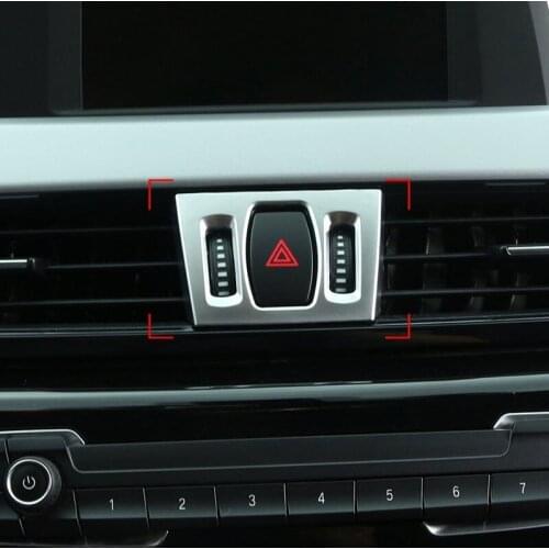 3Pcs For BMW X2 F47 2018 ABS Chrome Inner Middle Center Console AC Vent Frame Cover Trim Sticker Fit For Bmw X1 f48 2016 2017