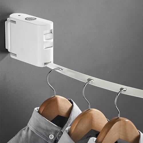 4.2m Retractable Clothesline Laundry Dryer With Lock Switch Durable TPU Clothes Line Drying Rack Indoor Outdoor Laundry Hanger