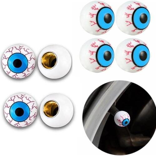 4PCS Tyre Air Valve Stem Caps Cover 2020 New Horror Funny Popular Eye Ball Bike Motorcycle Universal Car Dustproof Durable
