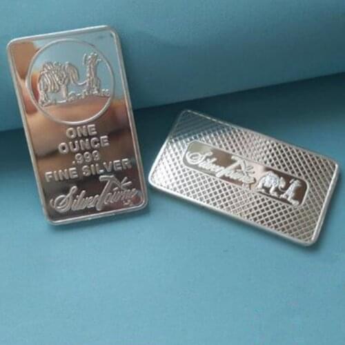 5 pcs Non Magentic horse with businessman bars brass core silver plated bar 50 mm x 28 mm ingot collectible decoration coin