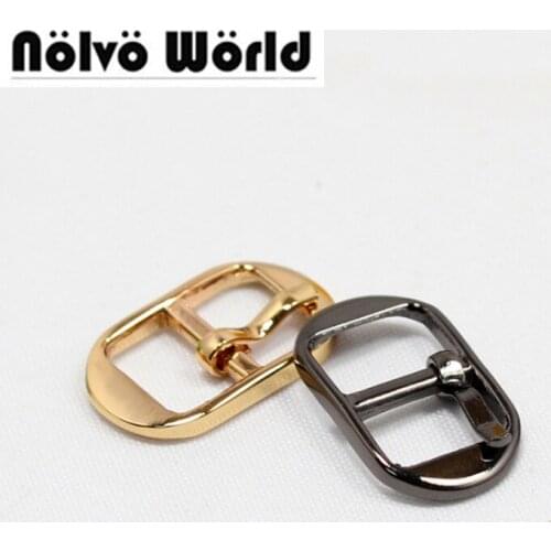 50PCS 10.5mm(3/8") Gold Gunmetal color alloy small pin buckle,diy belts shoes bags adjusted strap buckle in buckles & hook