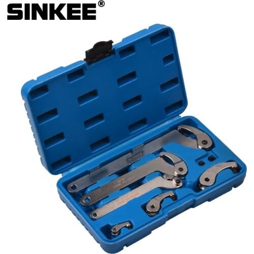 6pcs Adjustable Wrench Tool Kit 35-120mm Hook And Pin Jaw Wrench Spanner C Spanner Tool Set For Locking Nut SK1616