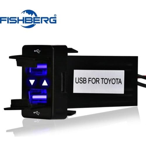 12V 24V Dual USB Car Charger For TOYOTA USB 2.1A 2 Port Auto Power Adapter Socket For Iphone Sumsang Tablet Car Styling