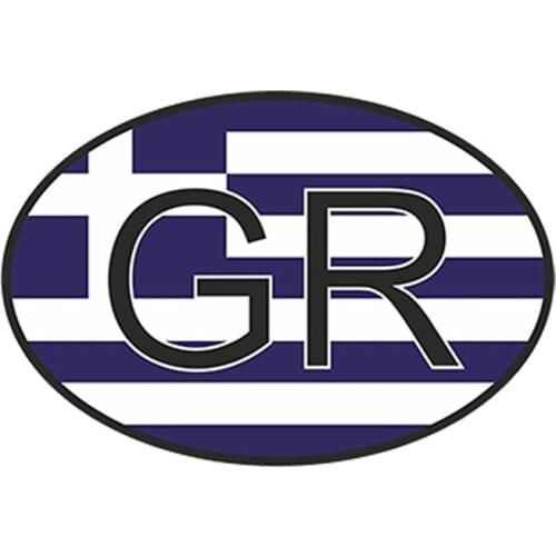 Car stickers, windshield stickers, bumper, motorcycle, vinyl, cover scratch, waterproof, PVC, oval code with Greek flag oo