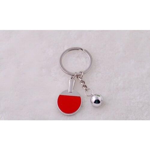 FREE shipping by FEDEX 100pcs/lot 2014 Wholesale Zinc Alloy Mini Ping Pong Keyring Metal Novelty Sport Keychain for Gift