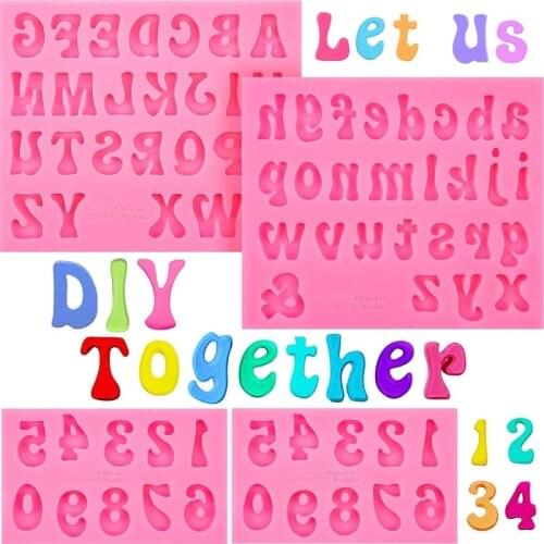 Alphanumeric Mold Silicone Chocolate Mold Fondant Cake Tool for Birthday Party Decoration Crafts Diy Ice Cube Biscuits