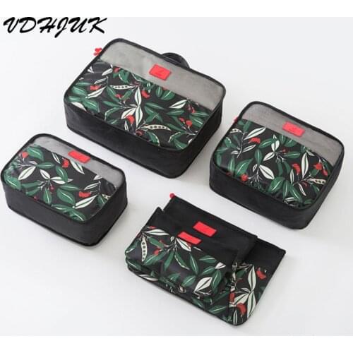 Fashion 6pcs/set Travel Storage Bag Set Luggage Divider Container Travel Suitcase Organizer Clothes Pouch Storage Case
