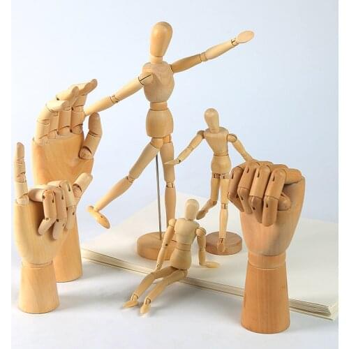 Touch Boge Wooden Comic Tools Wooden Model Puppet Joint Doll Sketch Model Female Right Hand Male Left Hand Art Supplies