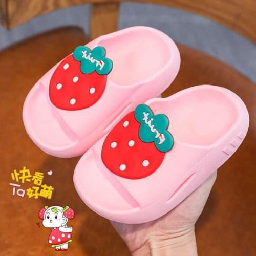 Childrens Slippers Summer Pinkycolor cute Beach Shoes For Boys Girls Waterproof Antiskid Bathroom Kids Slippers Soft Baby Shoe