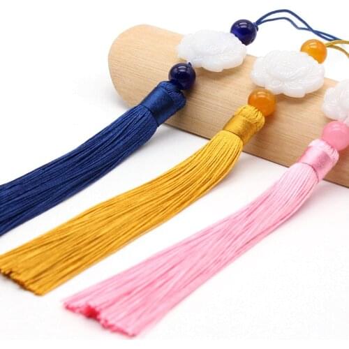 2Pcs 160mm Long Beautiful Lotus Tassels DIY Jewelry Curtain Garments Decorative Accessories Keys Car Bag Pendant Craft Tassels