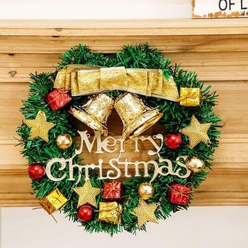 Christmas Wreath Decorations For Front Door 2021 Happy New Year Wreath Garland Pine Ornament DIY Wedding Outdoor Party Decor