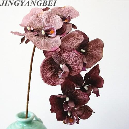 10 Heads Artificial Orchid Flowers European Retro style Butterfly Orchids Home Wedding Party Decoration fake silk flores