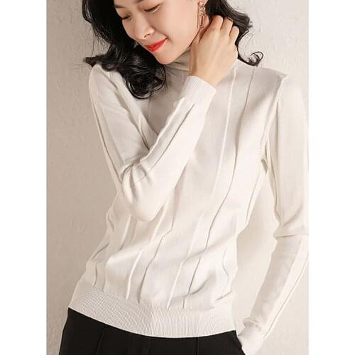 Harteen Cashmere Sweater Turtleneck Spring Autumn New Ladies Sweater Women Keep Warm Pullover All-Match Fashionable Long Sleeve