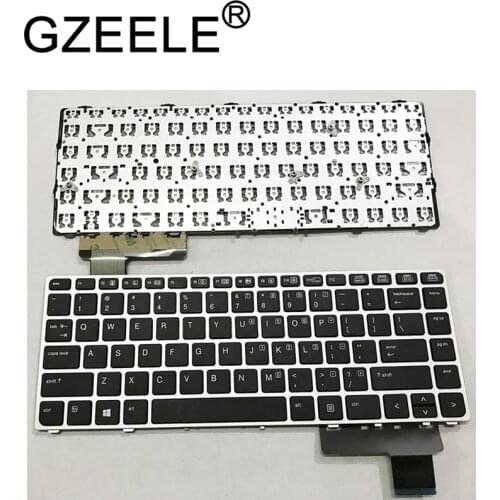 GZEELE English Laptop keyboard for HP EliteBook Folio 9470M 9470 9480 9480M 702843-001 US Replace Keyboard Silver