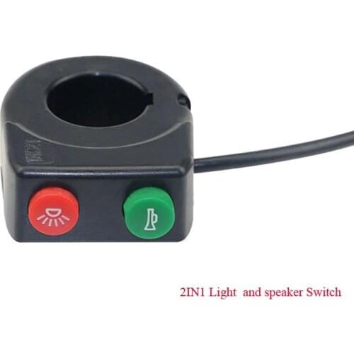 22mm Motorcycle e-Bike Handlebar On Off Button Head Spot Fog Light Switch electric bicycle handle switch light +horn speaker