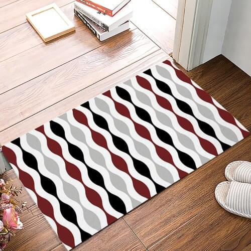Geometric Black Red Grey Medieval Print Doormat Home Entrance Anti-Slip Mat Carpet for Room Bedroom Home Kitchen Doormat