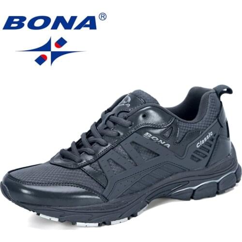 BONA 2019 New Designer Running Shoes Men Zapatillas Hombre Deportiva High Men Footwear Trainer Sneakers Jogging Walking Shoes