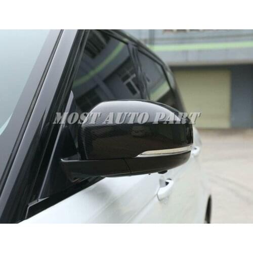 Carbon Fiber Look Rearview Mirror Cap Cover Trim For Land Rover Range Rover Sport Vogue 2014-2019 2pcs Car Decoration Car Trim