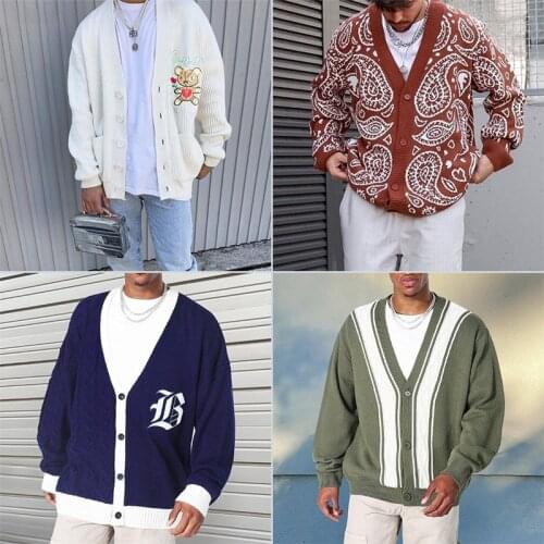 Мужские вязаные кардиганы LENGONI China At AliExpress