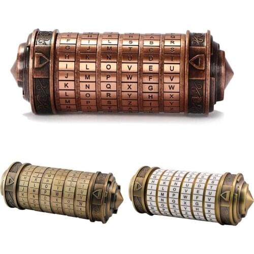 Leonardo Da Vinci Code Toys Metal Cryptex Locks Wedding Valentines Day Gift Letter Password Escape Chamber Props
