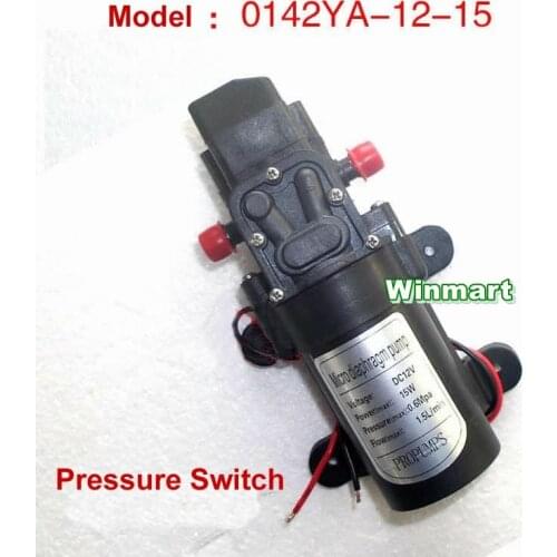 15W DC12V Micro Diaphragm Water Pump Self-priming Booster Pump 1.5L/min Pressure Switch type