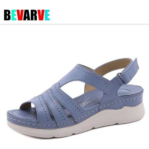 BEVARVE Fashion Sandals Women Summer Shoes Thick Sole Soft Women Sandals Ladies Summer Beach Shoes Plus Size 41