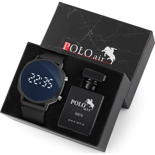 Mens Wrist Watch And Perfume Set Gift Box Kombin