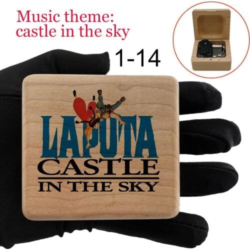 Anime laputa Castle in The Sky Music Box 18 Note Windup Mechanism color print Wood Music Box for Kids toy friends gift ornament