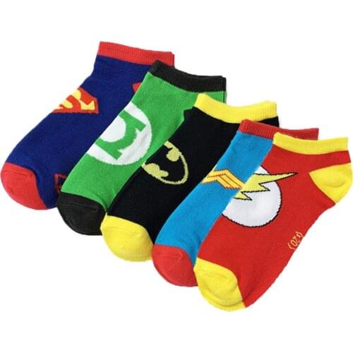 Cartoon Socks Super Hero Character Sports Cotton Adult Mens Casual Socks Student Teenagers Novelty Cute Socks