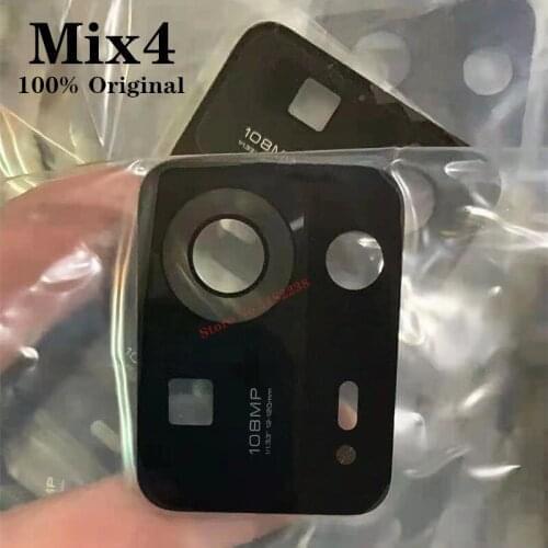 100 Pcs Original Back Camera Glass Lens Cover Case For Xiaomi Mi Mix4 Mix 4 Camera Outside Glass Lens With Stickers Replacement