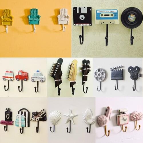 Pack 3 Resin Hook Hanger Rack Home Storage Hooks Wall Mount Home Decor