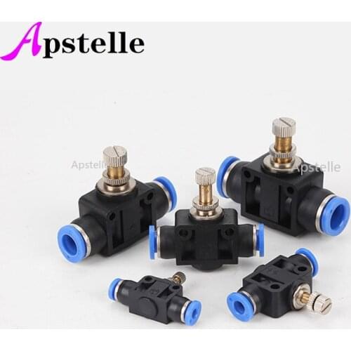 Pneumatic Airflow Regulator 4mm 6mm 8mm 10mm 12mm OD Hose Tube Gas Flow Adjust Valve Connector Fitting Air Speed Control Crane