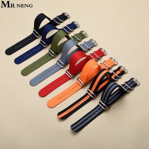 New 5 Ring Watchband Military Quality Nylon ZULU NATO Strap 18mm 20mm 22mm 24mm For G10 Watch Strap Black Grey Red Navy colors