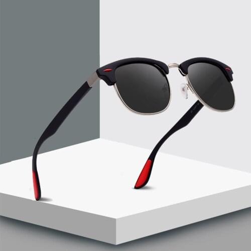 2019 Brand Design Fashion Semi Rimless Polarized Sunglasses Men Women Classic Half Frame Sun Glasses UV400 Oculos De Sol P3016