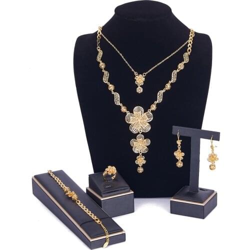 Middle East style wedding jewelry set for women Saudi Arabia jewelry set Egypt copper high quality arab jewelry set