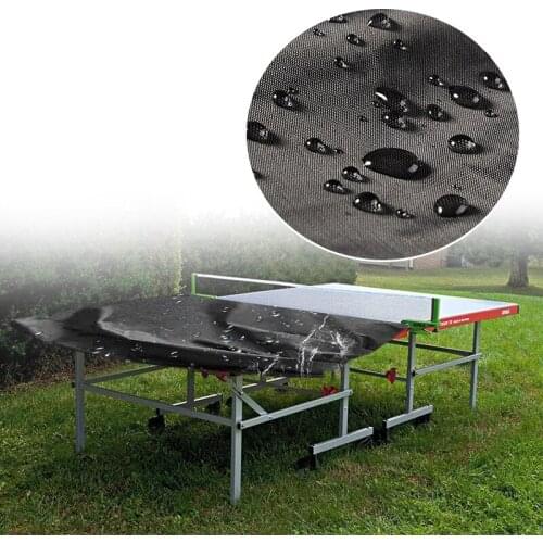 Heavy-Duty Weatherproof Indoor/Outdoor Oxford ClothTable Tennis Table Cover with 8 Eyelets and String for a Safer Hold