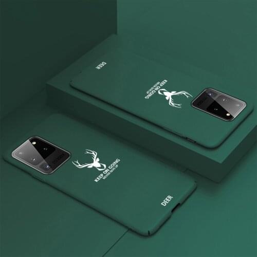 Ultra-thin Christmas Deer Matte PC Phone Case For Samsung Galaxy S21 S20 S10 S9 Note 20 10 Plus Protection Cover