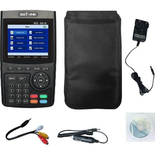 WS-6916 TFT LCD Digital Satellite Finder Meter HD Digital Satellite TV Finder Signal Finder Meter with Carrying Pouch and Strap