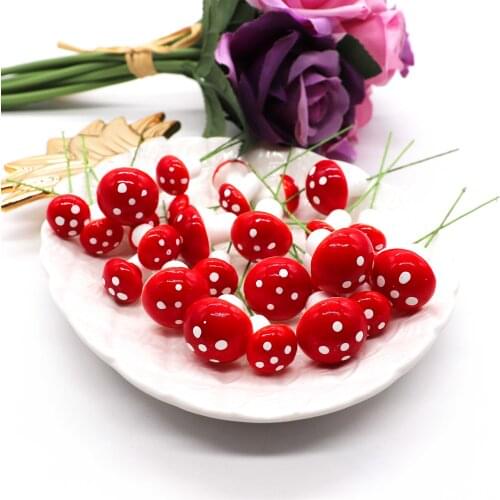 10pcs Mini Foam Mushroom Artificial Plant Flowers For Wedding Fungus Decoration DIY Wreath Gift Scrapbooking Craft Bacterium