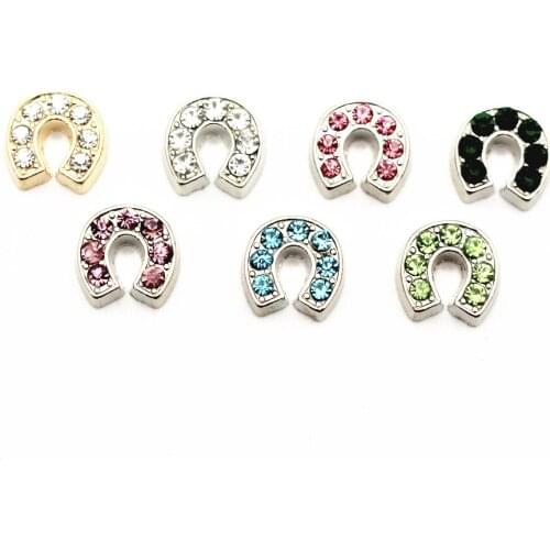 20Pcs/Lot Mixed Color Rhinestone Lucky You Floating Charms Hand-made DIY for Glass Lockets