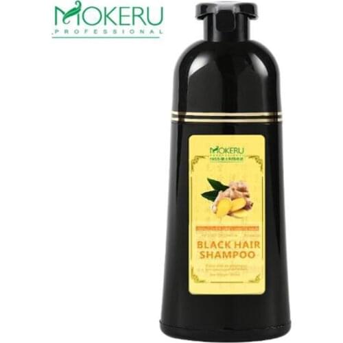 500ml Natural Ginger King Hair Dye Shampoo Easy to Use Harmless Long Lasting Black Hair Herb Anti-white Hair