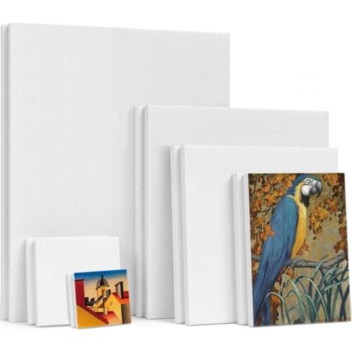 6Pcs Mini Stretched Artist Canvas Art Board Blank Art Boards Acrylic Oil Paint Wood Art Board,Cotton Artwork Painting White