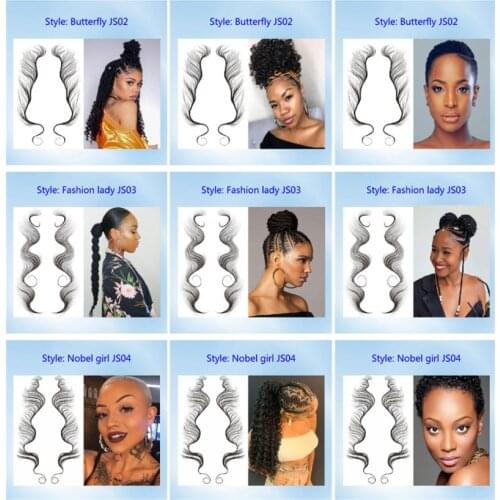 7 Styles Baby Hair Temporary Tattoos Sticker Natural Curly Hair Edges Tattoo Long Lasting Waterproof Template Hair Accessories