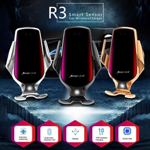 Qi Wireless Car Charger Automatic Clamp 10W Fast Charge Holder forIphone11pro XR XS forHuawei P30Pro Infrared Sensor Phone Mount