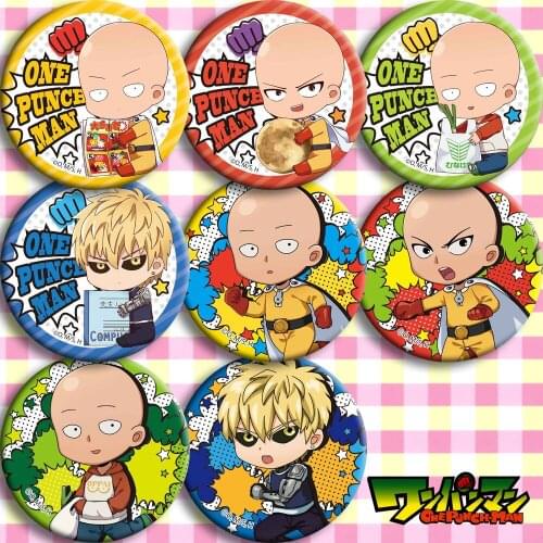 Brdwn ONE PUNCH MAN Saitama Genos Senritsu no Tatsumaki Fubuki Mumen Dider Garou Cosplay Badge